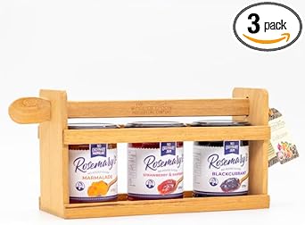Luxury No Added Sugar Preserves Gift Set, 3 Nas Sweet Selection Preserves (Strawberry & Raspberry, Blackcurrant, Orange) 3 X 227G In Wooden Rack