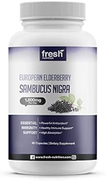 Elderberry Immune Support ? Strongest DNA Verified 1800mg Sambucus Black Elderberry ? Easy to Swallow Elderberry Capsule - Powerful Booster - Gluten Free, Soy Free, Non GMO, Vegan Safe