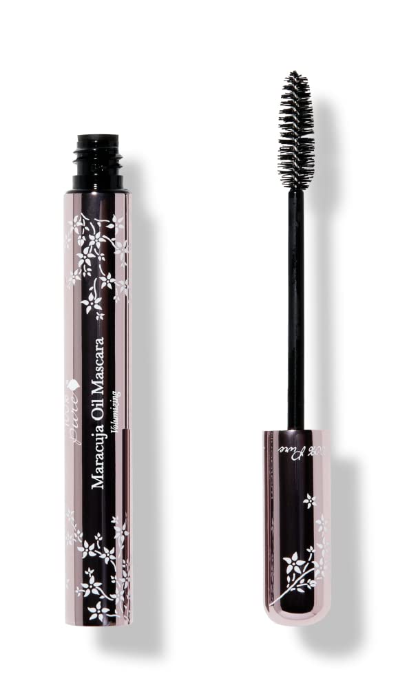 100% Pure Maracuja Oil Mascara Dramatic Intense Volume & Length Natural Fruit Pigmented Voluminous Eyelash Makeup No Clumping, Smudging Or Flaking - Vegan, Blackberry Color - 0.35 Oz