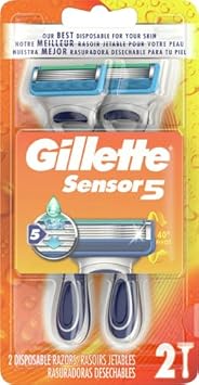 Gillette Sensor5 Men'S Disposable Razors, 2 Count