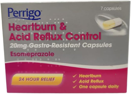 Esomeprazole 20Mg Heartburn & Acid Reflux Control – 24-Hour Acid Reducer For Indigestion & Heartburn – Fast-Acting, Delayed-Release Capsules – Reduces Stomach Acid 14 Count