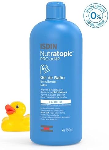 ISDIN Nutratopic®PRO-AMP Emollient Bath Gel (750ml) | Gentle shower gel for atopic or dry skin