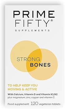 Prime Fifty Strong Bones Supplements – 120 Multivitamin Tablets With Calcium, Magnesium, Zinc, Copper & Vitamins – Developed For Over 50S To Help Keep You Active