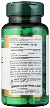 Nature'S Bounty L-Lysine 1000 Mg Tablets 60 Count(Pack Of 4)