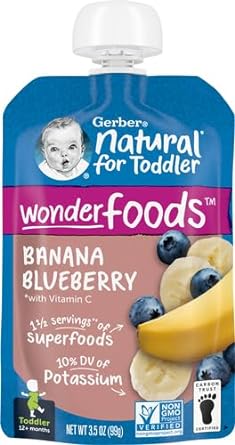 Gerber WonderFoods Banana Blueberry, 3.5 Oz Pouch