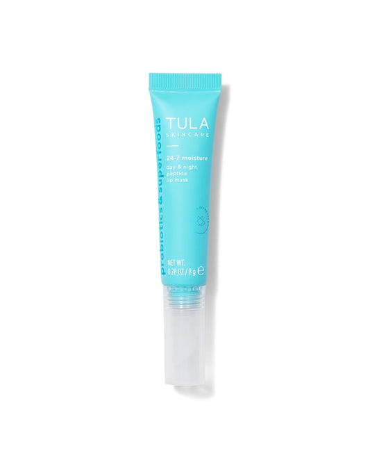 TULA Skin Care 24-7 Moisture Day & Night Peptide Lip Mask - Peptides, Hyaluronic Acid & Vitamin E deeply Nourish & Hydrate lips, 0.28 oz. : Beauty & Personal Care