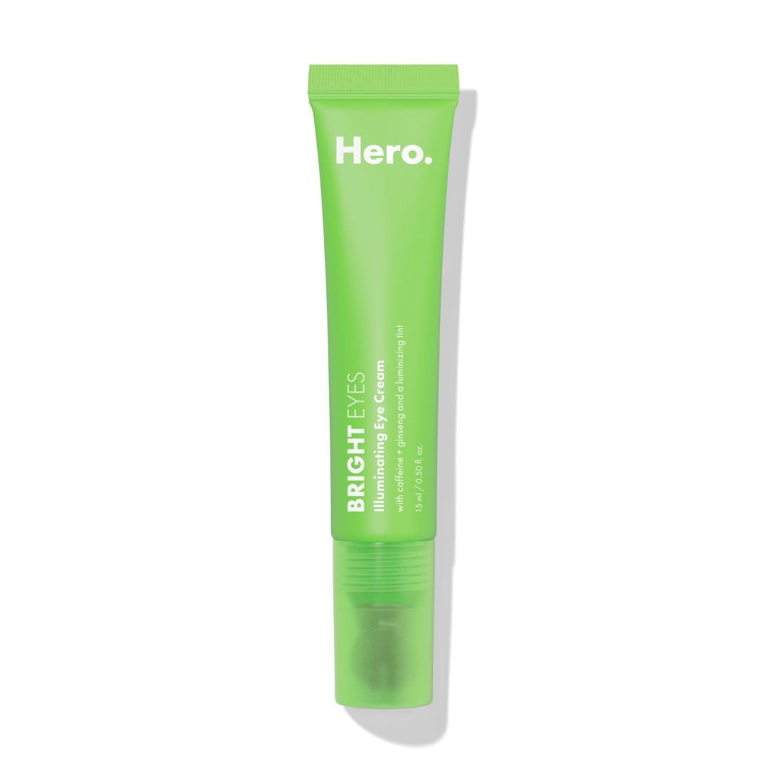 Hero Cosmetics Bright Eyes Illuminating Eye Cream - Reduces The Look Of Dark Circles With Multiple Applications - Featuring A Stainless Steel Tip For A Cooling Effect (0.5 Fl Oz)