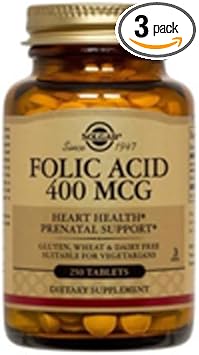Folic Acid 400mcg 250 Tabs 3-Pack