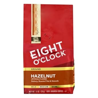 Eight O'Clock Ground Coffee, Hazelnut, 11 Ounce