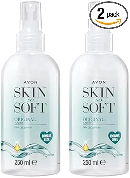 Avon Skin So Soft Dry Oil Spray 250Ml | Locks In Moisture | Formulated With Jojoba Oil And Vitamin E | Quick Dry Formula | Cruelty Free (Pack Of 2)