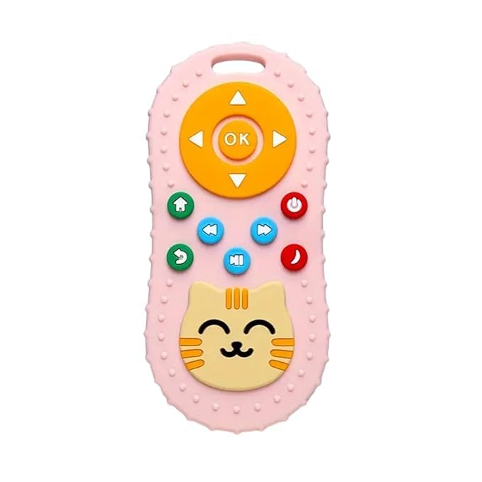 Cute Baby Silicone Teether Remote Shape-Cat Remote Control Shape Food Grade Teething Toy For Babies,Sensory Teething Toy