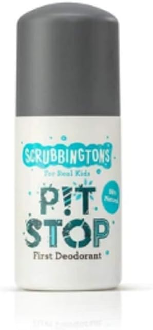 Scrubbingtons Pit Stop Childrens Natural First Deodorant, For Boys And Girls, Aluminium And Alcohol Free, Suitable For Sensitive Skin 1 X 50Ml