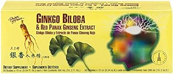 Prince Of Peace Ginkgo Biloba & Red Panax Ginseng Extract, 30 Bottles, 0.34 Fl. Oz. Each – Ginkgo Biloba Supplement – Chinese Red Panax Ginseng Extract – Supports Overall Well-Being