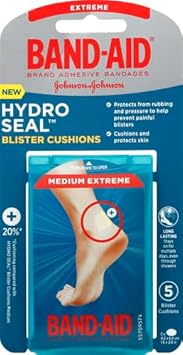 Band-Aid Brand Hydro Seal Blister Cushion Bandages, Waterproof Adhesive Pads, Medium, 5 Ct