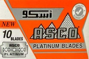 Asco Platinum Double Edge Safety Razor Blades, 50 Blades (5X10)