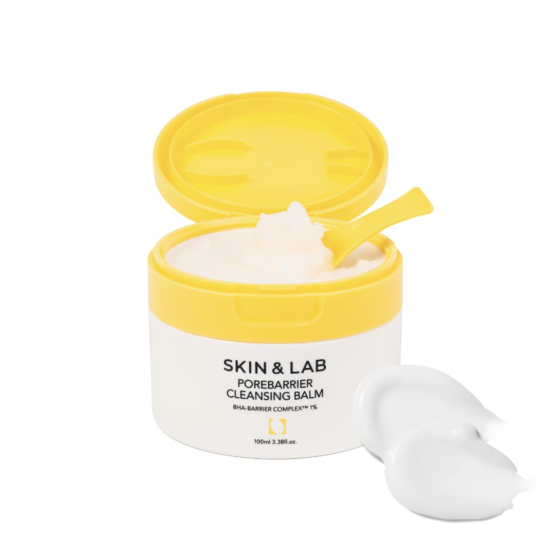 Skin&Lab Porebarrier Face Cleansing Balm | Eyelash Extension-Safe Cleanser | Vegan Makeup Remover For Waterproof Makeup | Balm To Oil To Milk | Gentle For | Made In Korea | 3.38 Fl Oz