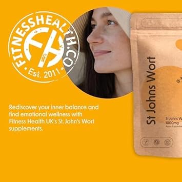 Fitness Health St Johns Wort 1000Mg Tablets | High Strength Supplement | Vegan Tablets & Uk Made | High Strength St. John'S Wort Supplement | (90 Tablets) : Health & Household