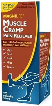 MagniLife Muscle Cramp Pain Reliever, All-Natural Acting Muscle Pain Relief to Soothe Stiffness and Discomfort in Legs, Back, Feet, HIPS, and Joints - 125 Tablets : Health & Household