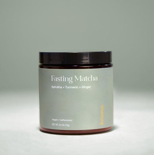 Kroma. Intermittent Fasting Matcha, Organic Ceremonial Grade Matcha Powder, Zero Sugar Gluten Free Green Tea With Ginger, L Theanine, Spirulina, Turmeric, Matcha Latte Powder, Fasting & Energy Support