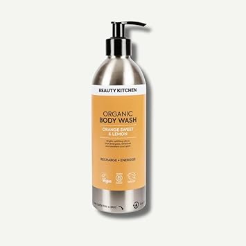 Beauty Kitchen - Organic Castile Body Wash – Orange Sweet & Lemon Essential Oils For Energising And Refreshing Cleansing – Vegan, Natural & Sulphate-Free – 500Ml