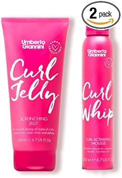 Umberto Giannini Curl Styling Duo - Curl Jelly Scrunching Jelly & Curl Activating Mousse For Curly Or Wavy Hair - Ultimate Hold & Definition