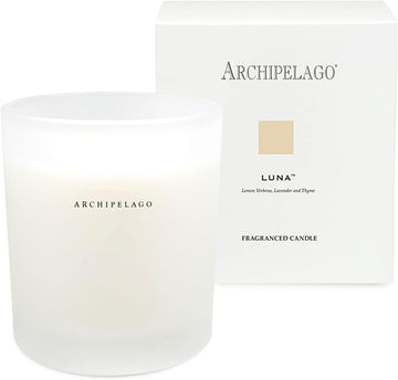 Archipelago Botanicals Luna Boxed Candle. Citrus Scent of Lemon Verbena, Lavender and Thyme. Natural Coconut Wax Burns 60 Hours (10 oz)