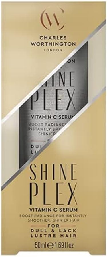 Charles Worthington Shineplex Glass Shine Serum, Vitamin C To Hydrate And Nourish Hair, Salon Smoothing Treatment For Women, 50 Ml