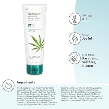 Andalou Naturals Cannacell Body Lotion, Joyful, 8 Ounce : Beauty & Personal Care