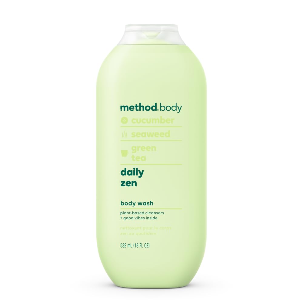 Method Body Wash, Daily Zen, Paraben and Phthalate Free, 18 oz (Pack of 1), Detoxifying
