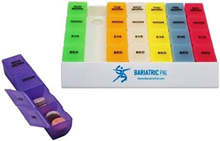 BariatricPal Jumbo 24/7 4 Times a Day Vitamin & Pill Organizer with Removable Daily Pill Boxes in Organizer Tray