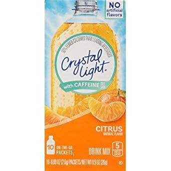 Crystal Light Sugar-Free Energy Citrus On-The-Go Powdered Drink Mix 10 Count(Pack Of 1)