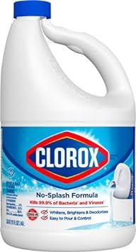 Clorox Splash-Less Bleach1, Disinfecting Bleach, Regular 117 Fluid Ounce Bottle (Package May Vary)