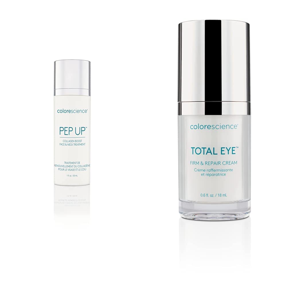 Bundle of Pep Up Collagen Renewal Face & Neck Treatment, Promotes Collagen & Elastin Production, 10 Peptides to Defend Against Signs of Aging + Total Eye Firm & Repair Cream : Beauty & Personal Care