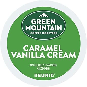 Green Mountain Coffee Roasters Caramel Vanilla Cream Keurig Single-Serve K-Cup pods, Light Roast Coffee, 72 Count (6 Packs of 12)