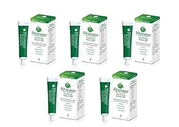 Rhinase Saline Nasal Gel (5 Pack) With 2 Wetting Agents And 2 Salts Allergy Relief Moisturizer - No Steroids No Aloe No Scent… : Saline Nasal Sprays : Health & Household