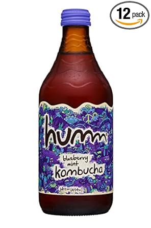 Humm Kombucha, Blueberry Mint, 14 Ounce (Pack Of 12)