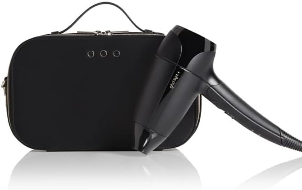 ghd Flight+ Travel Hair Dryer - Compact, Lightweight, Dual Voltage, Powerful Drying with Luxurious Travel Case (Black) : Amazon.co.uk: Beauty