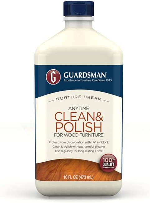 Guardsman Clean & Polish for Wood Furniture, Cream Polish 16 oz 461500 by Guardsman : Health & Household