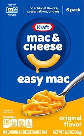 Kraft Easy Mac Original Macaroni & Cheese Microwavable Dinner (6 ct Packets)