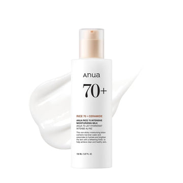 Anua Rice 70 Intensive Moisturizing Milk, Lotion For Deep Hydration And Nourishing, Glowy Glass Skin, Rice Water, Niacinamide, Ceramides, Lightweight, Korean Skincare, 150Ml/ 5.07 Fl.Oz