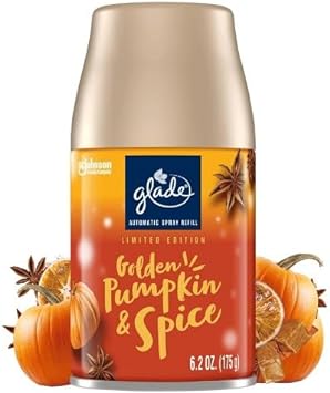 Glade Automatic Spray Holder & 3 Refills Golden Pumpkin Spice NEW Air Freshener : Health & Household