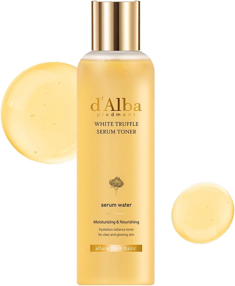 D'Alba Piedmont White Truffle Moisturizing Serum Toner, Glass Skin With Double Vitamin Skincare, Face Moisturizer, (6.08Fl. Oz)