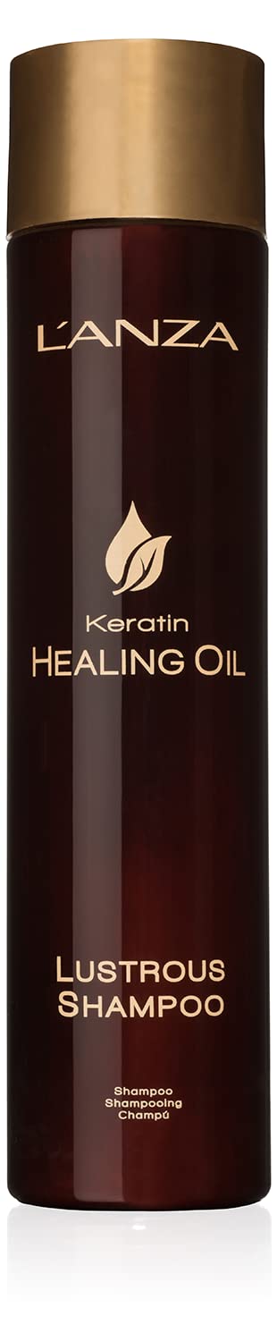 L'Anza Keratin Healing Oil Lustrous Shampoo For Dry Damaged Hair, Moisture Shampoo Nourishes & Boosts Hair Shine & Strength, Sulfate Free, Cruelty Free Shampoo & Paraben Free Hair Care