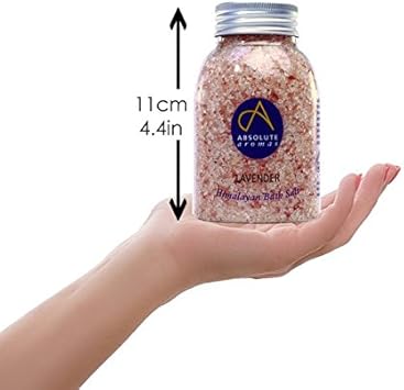 Absolute Aromas Lavender Bath Salts 290G - Natural Pink Himalayan Salt Infused With 100% Pure Lavender French Essential Oil - Relax And Soak Tired Muscles