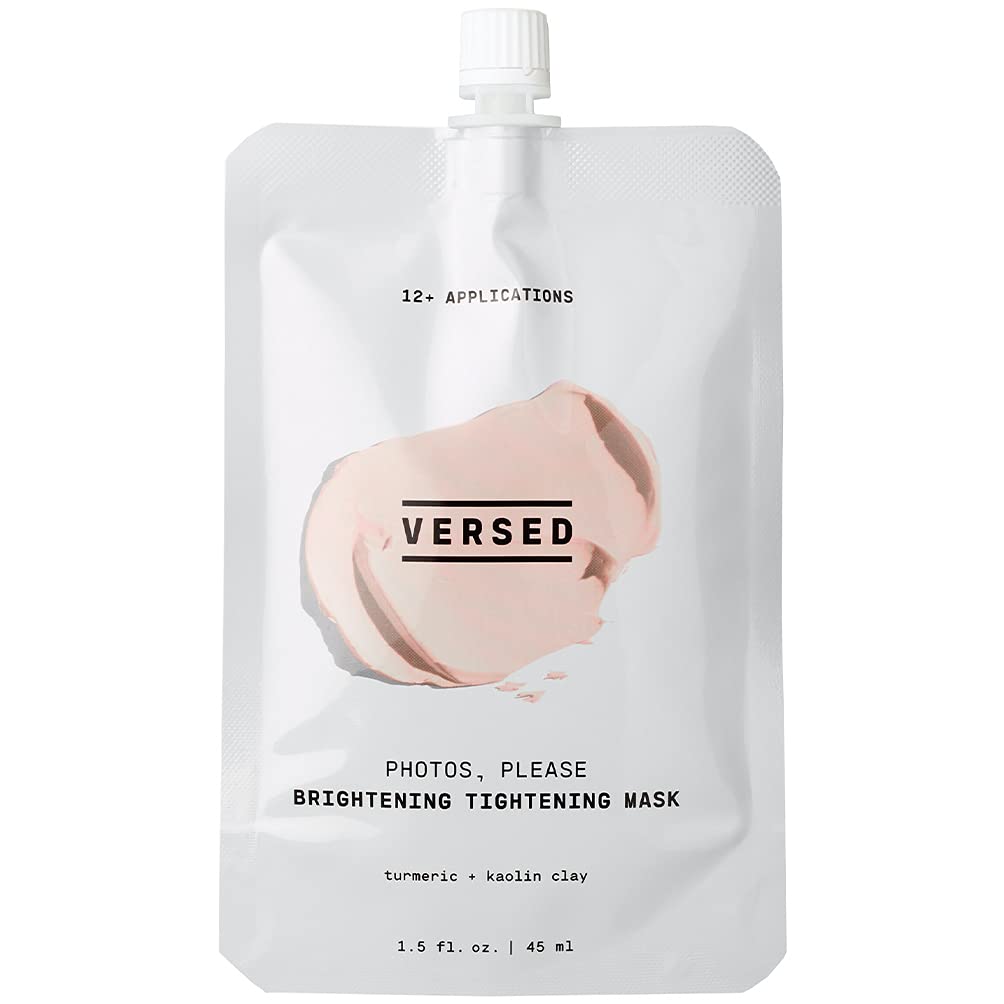 Versed Photos, Please - Tightening, Brightening Face Mask With Turmeric And Kaolin Clay - Pore-Tightening, Hydrating Facial Mask Exfoliates, Removes Blackheads, Evens Skin Tone (1.5 Fl Oz)