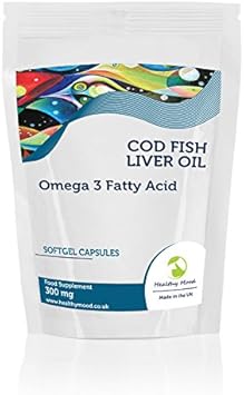 Cod Fish Liver Oil 300mg Omega 3 Fatty Acid Health Food Supplement Vitamins 120 Softgel Capsules Triglyceride