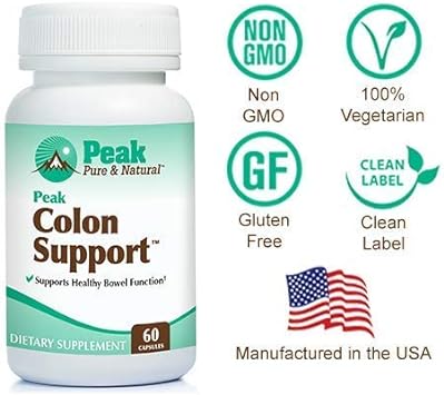 Peak Pure & Natural Colon Support - Colon Cleanse and Detox Supplement for Digestive Health - Gut Health Support with Inulin and Senna Leaf Extracts - with Fiber, Prebiotics, and Probiotics - 1 pack : Health & Household