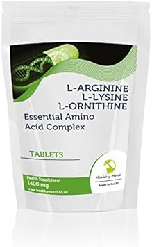 L-Arginine L-Lysine L-Ornithine Essential Amino Acid Complex 1400mg Health Food Bodybuilder Gym Supplement Vitamins 60 Tablets Pills Dynamic Fat Burner Nutrition Vitamins HEALTHY MOOD