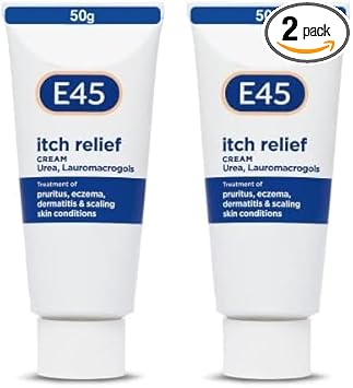 E45 Itch Relief Cream 50 G – Anti Itch Cream For Skin Irritation – Non-Greasy E45 Cream To Relieve Itching – Eczema Dermatitis Cream – Instantly Soothes And Calms Skin - E45 For Itching (Pack Of 2)