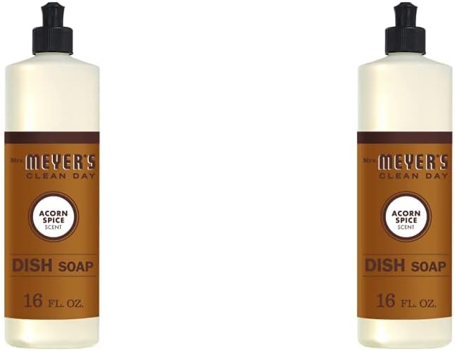 MRS. MEYER’S CLEANDAY Liquid Dish Soap, Biodegradable Formula, Limited Edition Acorn Spice, 16 fl. oz (Pack of 2)